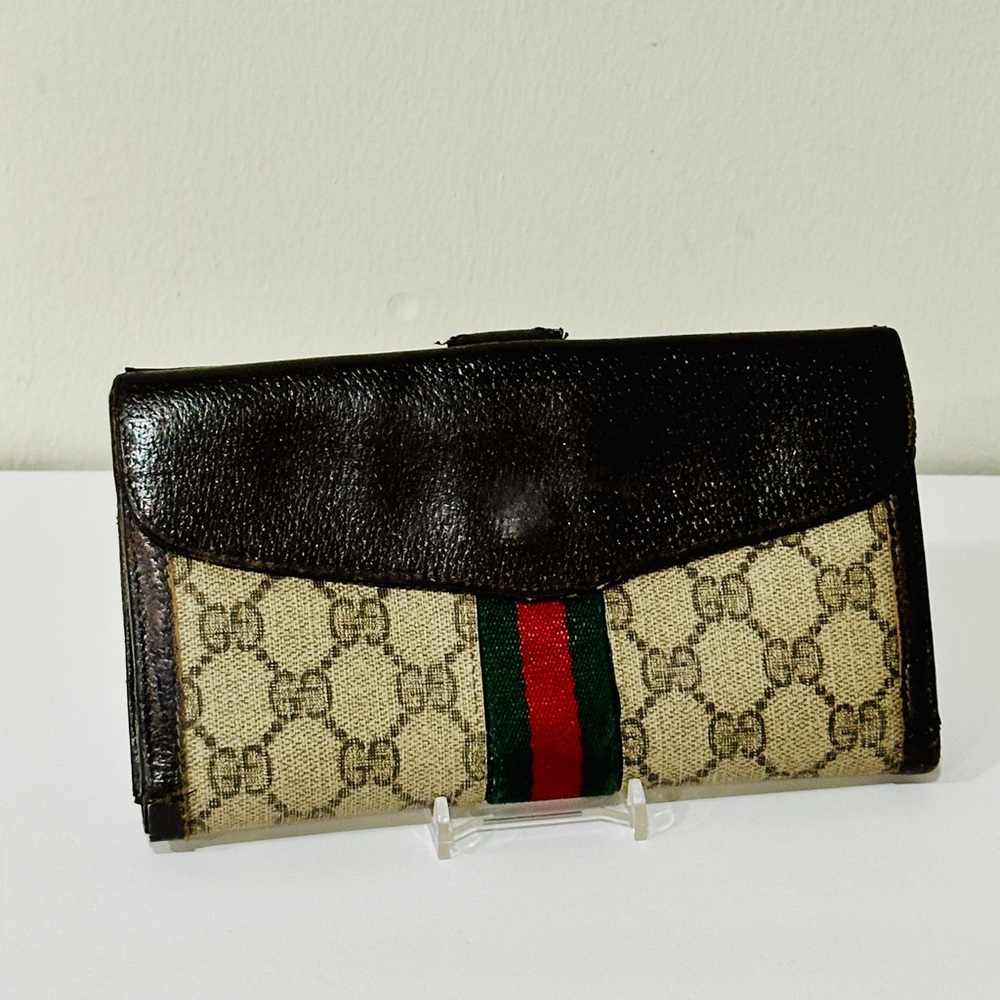 Gucci Beige and Brown Wallet with Red and Green Stripe - Picture 8 of 15